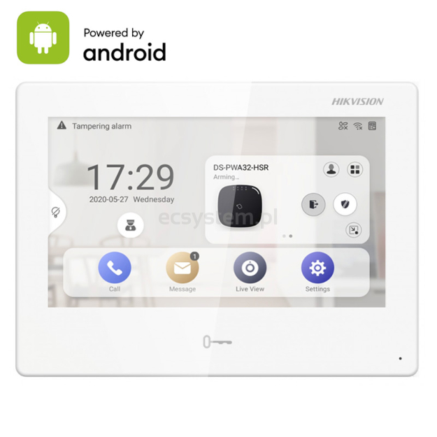 DS-KH9310-WTE1(B), 7''монит.пан.до 16 IP камери