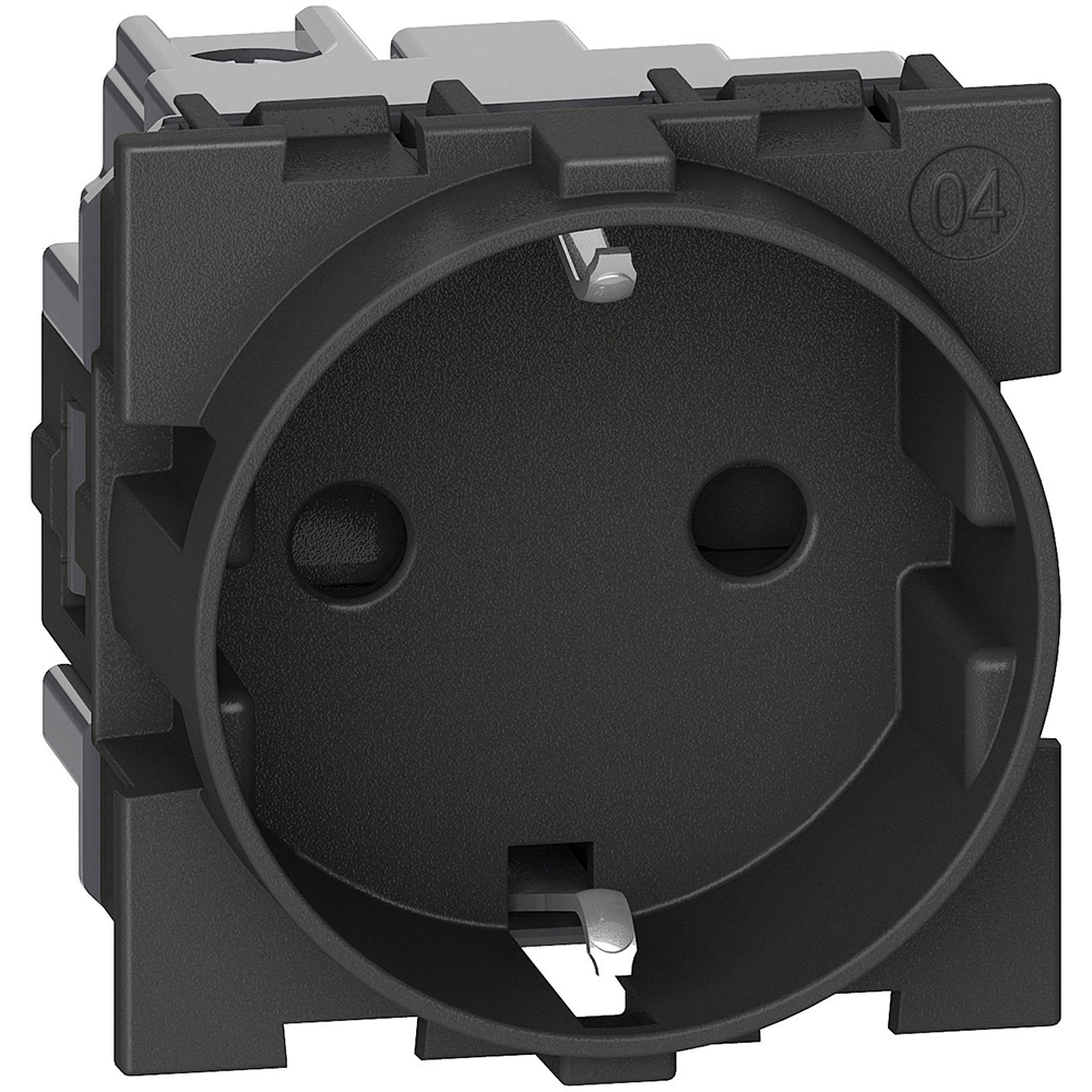 KG4141, Контакт ШУКО 2P+E2 мод.16A дет.защ.цв.Чере