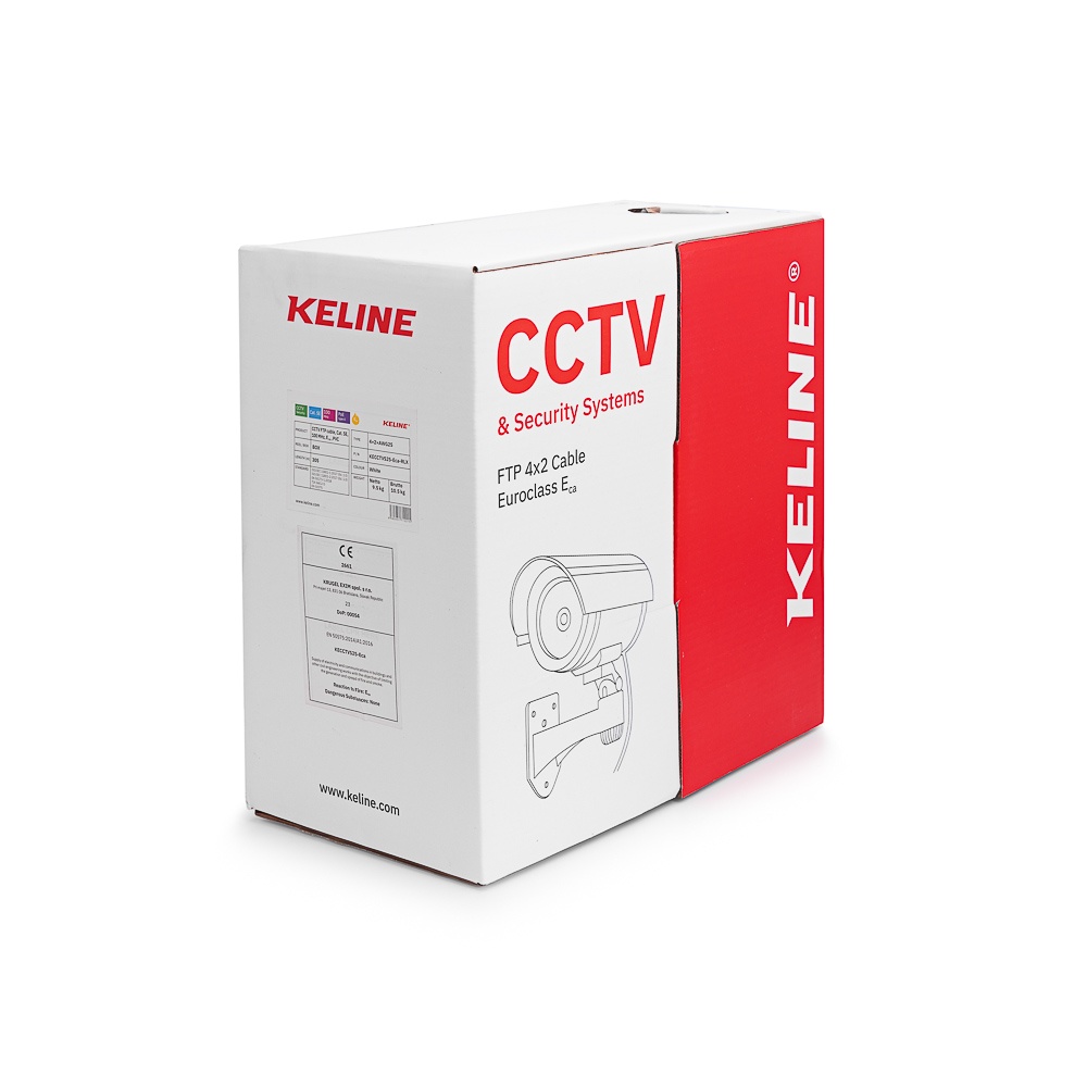 KECCTVS25-Eca-RLX,CCTV FTP, екран.кабел,5E,305 м