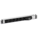 F082PR6SA/F081PR6SA,19"Разкл. 6 гнезда с ключ Шуко